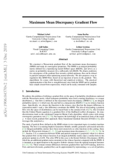 Maximum Mean Discrepancy Gradient Flow