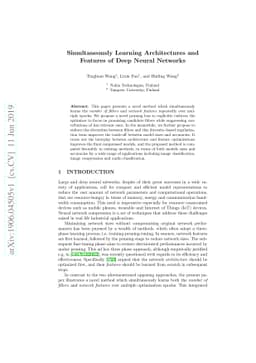 Simultaneously Learning Architectures and Features of Deep Neural
  Networks