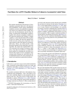 Fast Rates for a kNN Classifier Robust to Unknown Asymmetric Label Noise