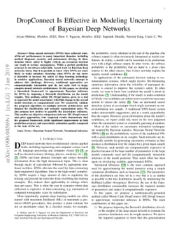 DropConnect Is Effective in Modeling Uncertainty of Bayesian Deep
  Networks