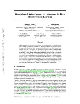 Gossip-based Actor-Learner Architectures for Deep Reinforcement Learning