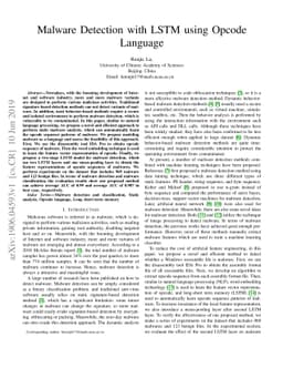 Malware Detection with LSTM using Opcode Language