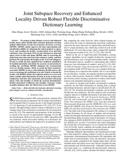 Joint Subspace Recovery and Enhanced Locality Driven Robust Flexible
  Discriminative Dictionary Learning
