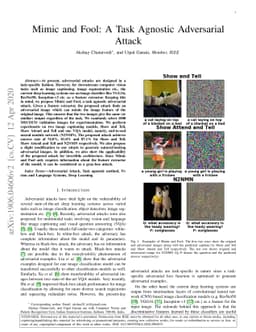 Mimic and Fool: A Task Agnostic Adversarial Attack
