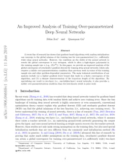 An Improved Analysis of Training Over-parameterized Deep Neural Networks