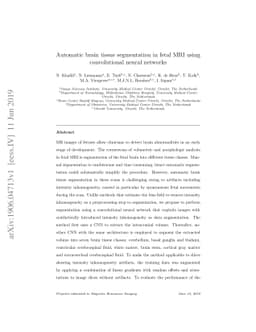 Automatic brain tissue segmentation in fetal MRI using convolutional
  neural networks