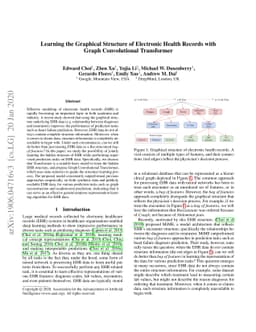 Learning the Graphical Structure of Electronic Health Records with Graph
  Convolutional Transformer