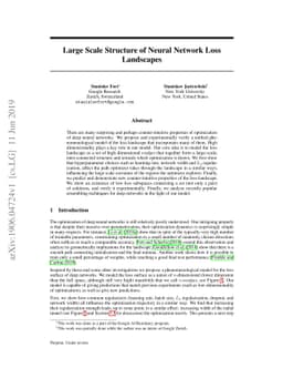 Large Scale Structure of Neural Network Loss Landscapes