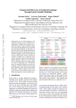Unsupervised Discovery of Gendered Language through Latent-Variable
  Modeling