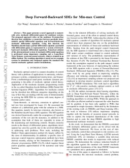 Deep Forward-Backward SDEs for Min-max Control