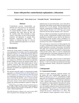Issues with post-hoc counterfactual explanations: a discussion