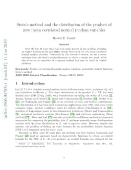 Stein's method and the distribution of the product of zero mean
  correlated normal random variables