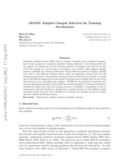 ADASS: Adaptive Sample Selection for Training Acceleration