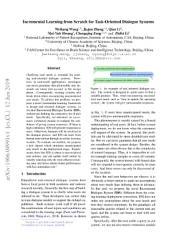 Incremental Learning from Scratch for Task-Oriented Dialogue Systems