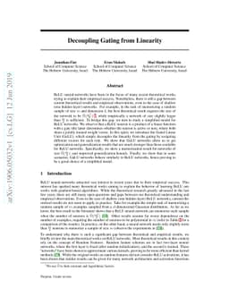 Decoupling Gating from Linearity