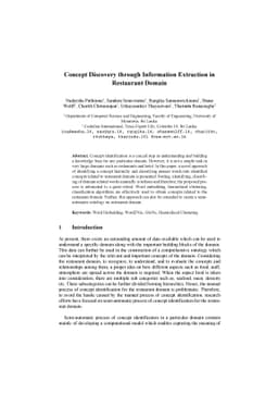 Concept Discovery through Information Extraction in Restaurant Domain