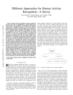 Different Approaches for Human Activity Recognition: A Survey