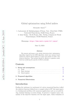 Global optimization using Sobol indices