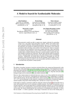 A Model to Search for Synthesizable Molecules