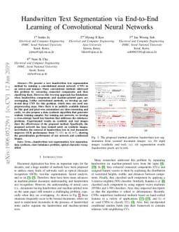 Handwritten Text Segmentation via End-to-End Learning of Convolutional
  Neural Network