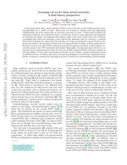 Learning Curves for Deep Neural Networks: A Gaussian Field Theory
  Perspective