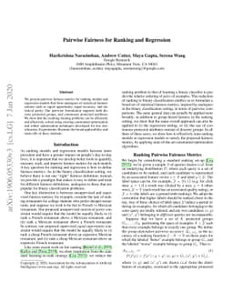 Pairwise Fairness for Ranking and Regression