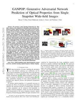 GANPOP: Generative Adversarial Network Prediction of Optical Properties
  from Single Snapshot Wide-field Images