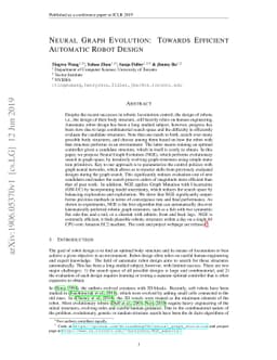 Neural Graph Evolution: Towards Efficient Automatic Robot Design