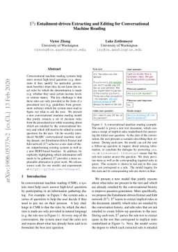 E3: Entailment-driven Extracting and Editing for Conversational Machine
  Reading
