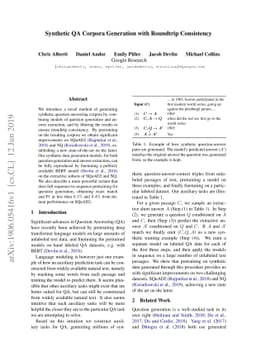 Synthetic QA Corpora Generation with Roundtrip Consistency
