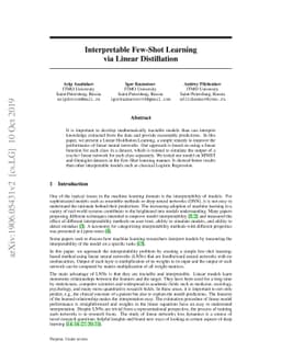 Interpretable Few-Shot Learning via Linear Distillation
