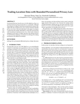 Trading Location Data with Bounded Personalized Privacy Loss