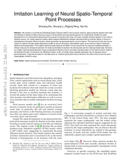 Imitation Learning of Neural Spatio-Temporal Point Processes