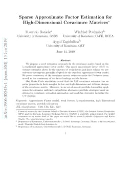 Sparse Approximate Factor Estimation for High-Dimensional Covariance
  Matrices