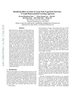 Identifying Illicit Accounts in Large Scale E-payment Networks -- A
  Graph Representation Learning Approach
