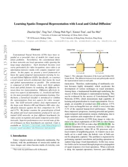 Learning Spatio-Temporal Representation with Local and Global Diffusion