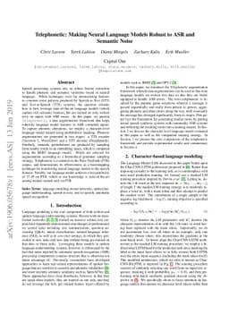 Telephonetic: Making Neural Language Models Robust to ASR and Semantic
  Noise