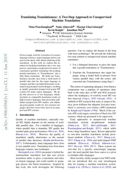 Translating Translationese: A Two-Step Approach to Unsupervised Machine
  Translation