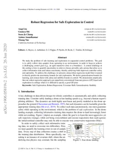 Robust Regression for Safe Exploration in Control