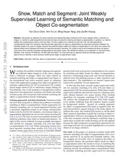 Show, Match and Segment: Joint Weakly Supervised Learning of Semantic
  Matching and Object Co-segmentation
