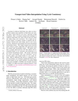 Unsupervised Video Interpolation Using Cycle Consistency