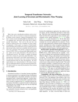 Temporal Transformer Networks: Joint Learning of Invariant and
  Discriminative Time Warping