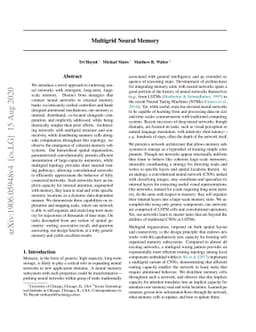 Multigrid Neural Memory