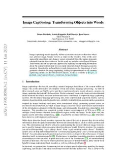 Image Captioning: Transforming Objects into Words