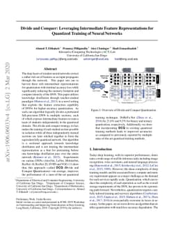 Divide and Conquer: Leveraging Intermediate Feature Representations for
  Quantized Training of Neural Networks