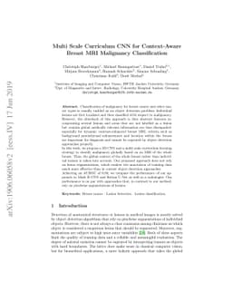 Multi Scale Curriculum CNN for Context-Aware Breast MRI Malignancy
  Classification