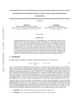 Distributed Optimization for Over-Parameterized Learning