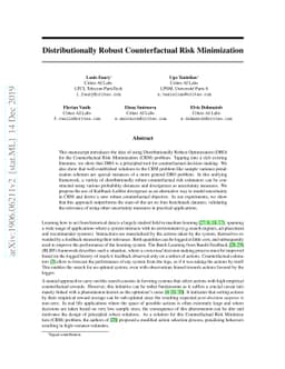 Distributionally Robust Counterfactual Risk Minimization