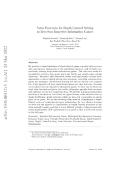 Value Functions for Depth-Limited Solving in Zero-Sum
  Imperfect-Information Games