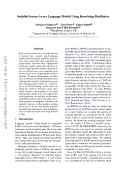 Scalable Syntax-Aware Language Models Using Knowledge Distillation